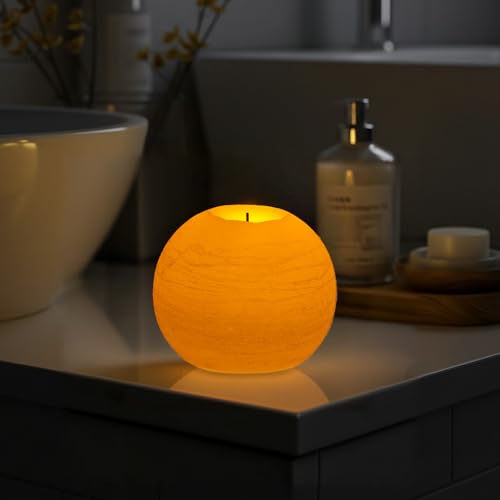 Ivory Flameless Candles with Remote & Timer - 4-Inch LED Battery Operated Round Candle 2 Pack for Christmas & Home Decor