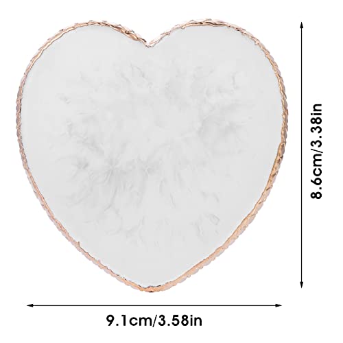 WLLHYF Resin Nail Art Palette Gold Edge Heart Shaped Makeup Mixing Tray