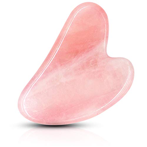KIMANN Rose Quartz Gua Sha Face and Body Scraping Massage Tool