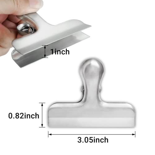 Joyberg 9 Pack Stainless Steel Chip Clips - Heavy Duty Airtight Food Seals, Silver