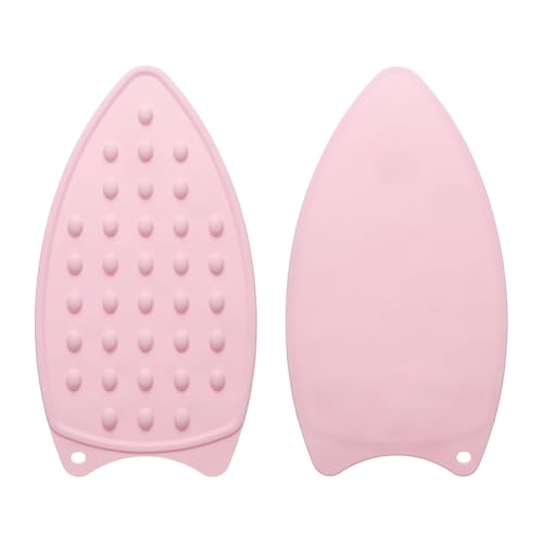 HARFINGTON Silicone Iron Rest Pad - 2 Pack, Heat Resistant Mat, Pale Pink