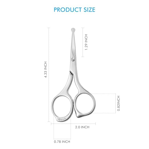 LIVINGO Precision Nose Hair Scissors with Rounded Safety Tips