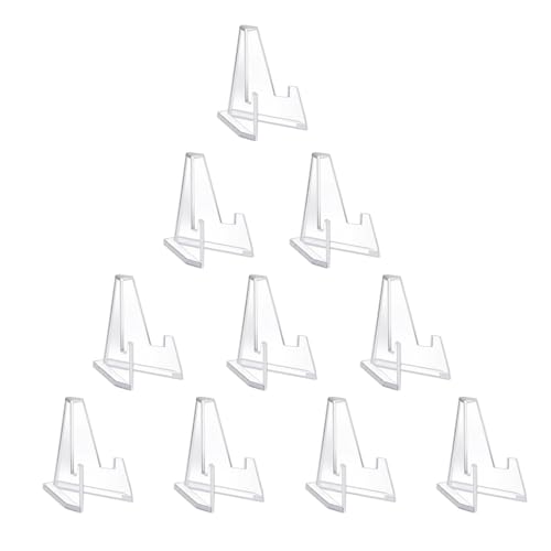 10-Pack Acrylic Coin Display Stands - Mini Clear Easel Holders (Acrylic10)