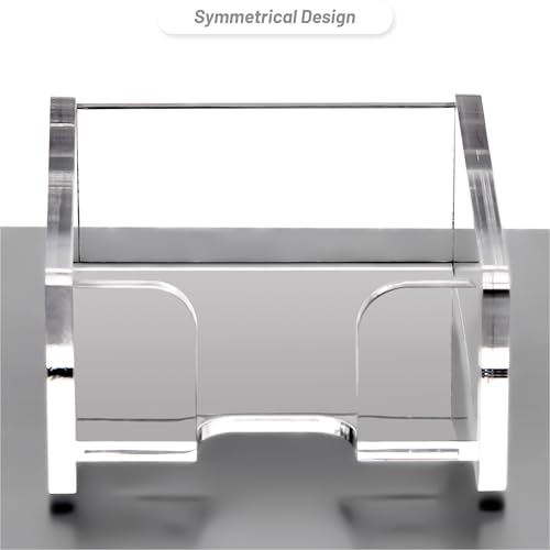 Clear Acrylic Square Sticky Note Holder - 3x3 Inch Desk Memo Dispenser