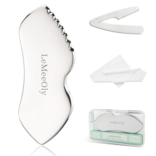 LeMeeOly Stainless Steel Gua Sha Facial Tool for Face and Neck Massage