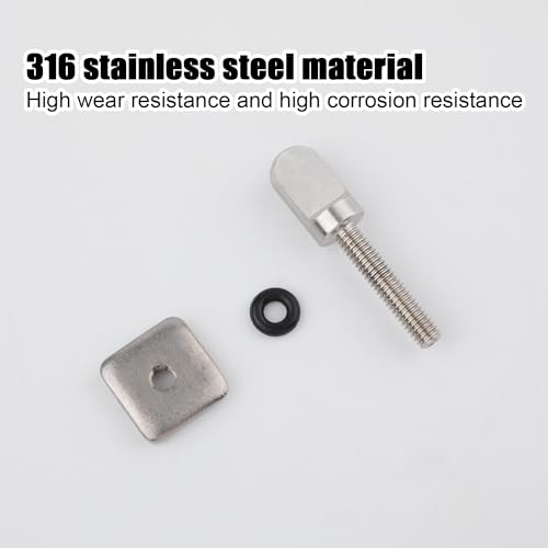 316 Stainless Steel Fin Screws, No Tool Surfboard Fin Screws with O Rings Paddle Board Fin Replacement for SUP Paddleboard Longboard Surfing Accessories