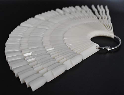 Art&Beauty Nail Polish Color Display Sticks - 150 White Tips with Ring