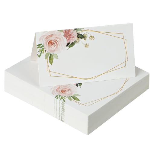 Uniclife 60 Pcs Floral Place Cards - Elegant Wedding Table Labels