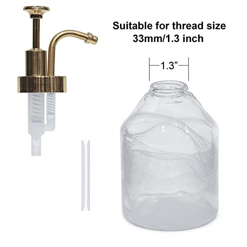 Suanti Gold Replacement Soap Dispenser Pump for 1.3-inch Wide-Mouth Bottles