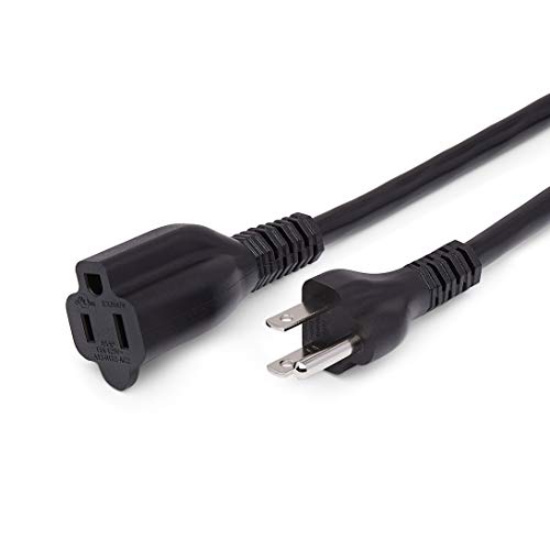 Amazon Basics 15-Foot Indoor Extension Cord, 16 AWG, 13 Amp, 2-Pack, Black