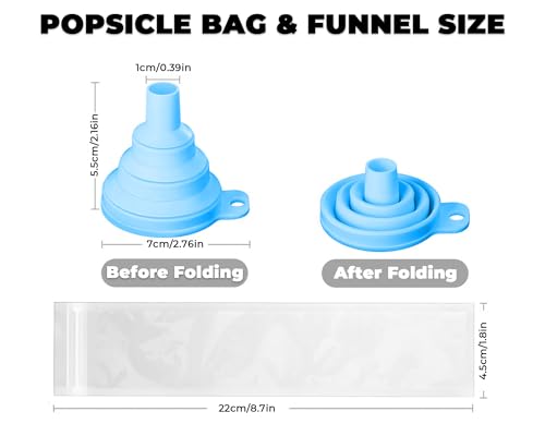 Nature Pulito Disposable Popsicle Mold Bags with Zip Seal & Funnel - Small