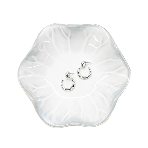 Ceramic Jewelry Tray - 4.33 Inch Ring Dish & Key Bowl