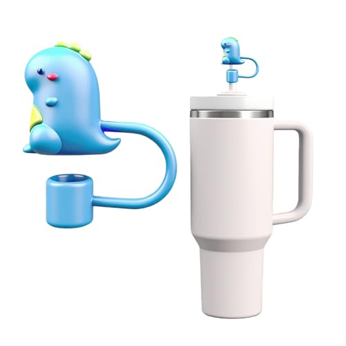 Cute Dinosaur Silicone Straw Cover for Stanley Tumbler 30Oz & 40Oz