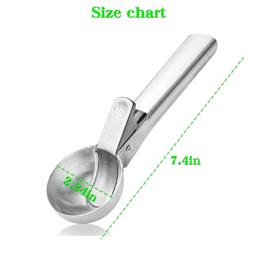 Large Stainless Steel Ice Cream Scoop with Trigger Handle - 1pc