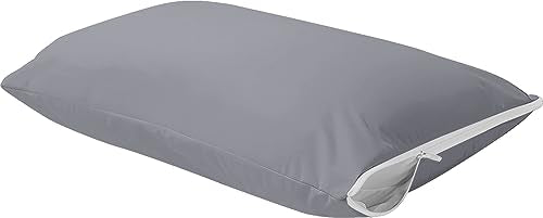 Queen Size Pillow Protectors Set of 4 - Gray Zippered Covers