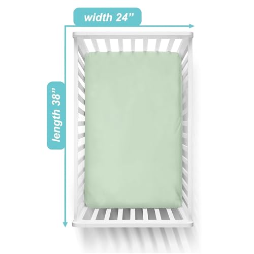 American Baby Company Fitted Mini Crib Sheets - 2 Pack, 100% Cotton, Soft & Breathable, Fits Pack N Play
