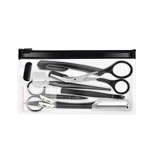 ZTRHYOO 11-in-1 Eyebrow Grooming Kit with Razors, Scissors and Tweezers