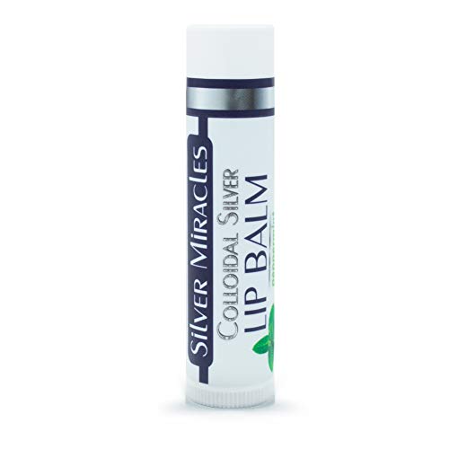 Silver Miracles Colloidal Silver Peppermint Lip Balm – Hydrating & Moisturizing All-Natural Lip Care with Beeswax and Almond Oil