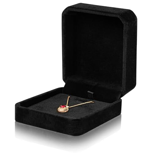 Black Velvet Necklace Pendant Gift Box - 1 Piece