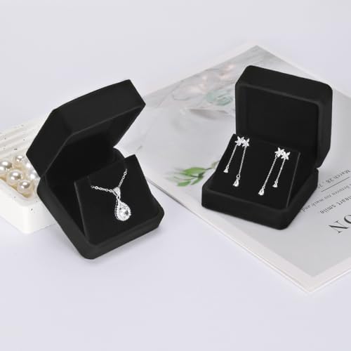 KUKUVR Velvet Earring Storage Box - 2 Pcs Small Jewelry Organizer