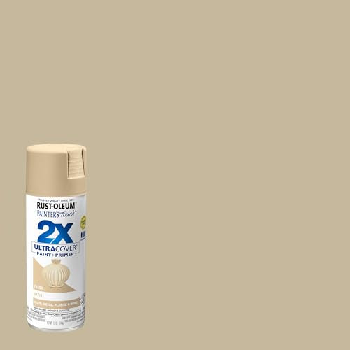 Rust-Oleum Painter's Touch 2X Ultra Cover Spray Paint, Satin Fossil, 12 oz