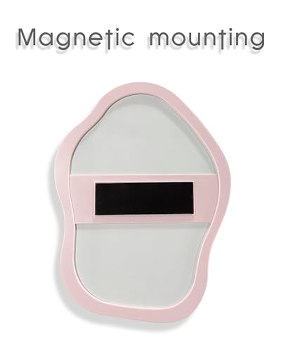 KEYDUACU Magnetic Locker Mirror, 8.6x6.3 Inch Cute Pink Mirror for School Lockers, Refrigerators and Office Cabinets
