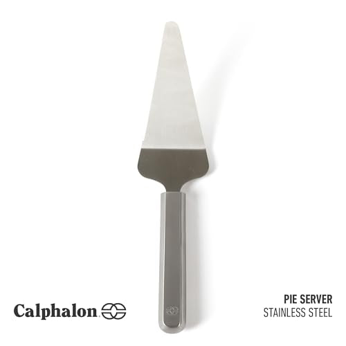 Calphalon Stainless Steel Pie Server with Serrated Edge - Ergonomic Cake & Dessert Spatula