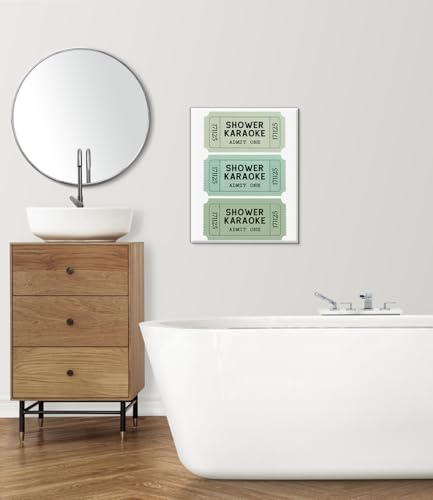 Funny Shower Karaoke Wall Art Print - Multicolor E Bathroom Decor 8x10 Framed