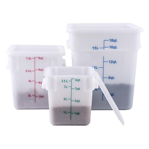 Winco Square Storage Container, 4-Quart, White