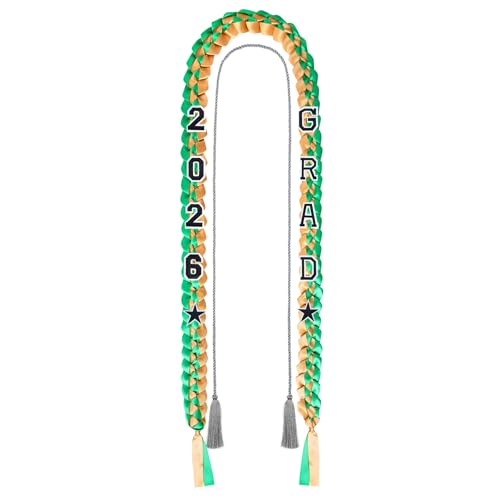 2026 Graduation Ribbon Lei Set with Tassel & Embroidery Patches