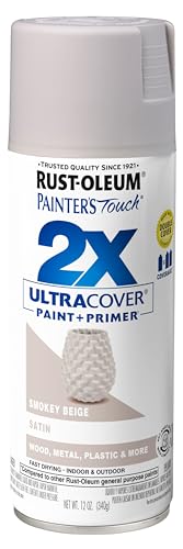 Rust-Oleum Painter's Touch 2X Ultra Cover Spray Paint, Satin Smokey Beige, 12oz