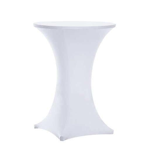 Tina's 10 Pack 32x43 Inch Highboy Spandex Cocktail Table Covers White, Cocktail Table Tablecloth, Fitted Stretch Cocktail Tablecloth for Round Tables (10PC 32X43 White)