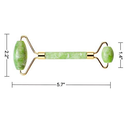 Natural Jade Roller for Face and Eyes - Noiseless Facial Massage Tool