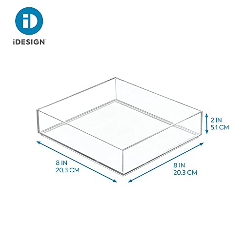 iDesign Clarity 8x8 Clear Countertop Vanity Tray - Organizer for Bathroom & Bedroom
