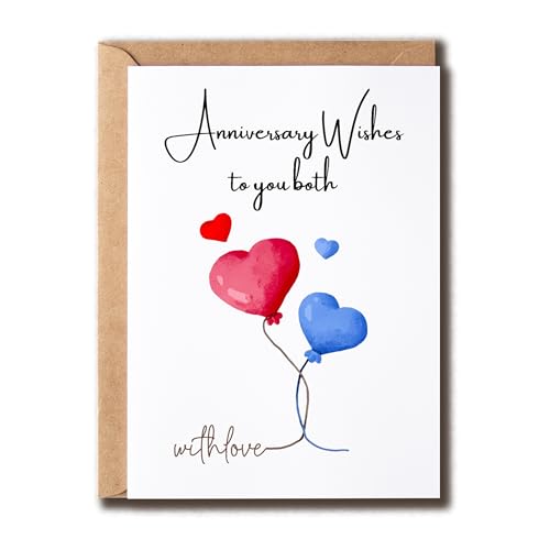 Love Hearts Anniversary Card for Couples - 5x7 Premium Quality