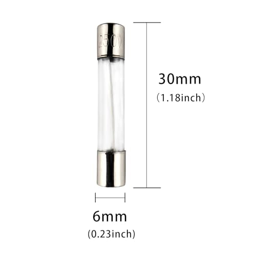 20A 250V Microwave Fuse - 6 Pack Fast-Blow Glass Fuses