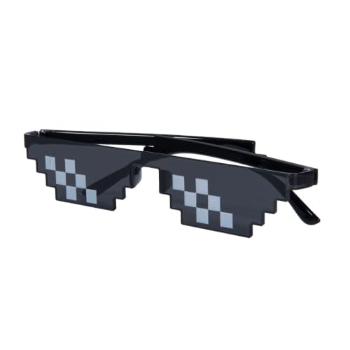Seodondm Thug Life Pixel Mosaic Sunglasses 3 Pack - Novelty Photo Props for Parties