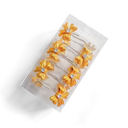 Cute Bow Knot Shower Curtain Hooks - 12PC Rust-Resistant Bathroom Decor