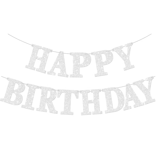 Personalized Glitter Happy Birthday Banner - DIY Garland with Ribbon