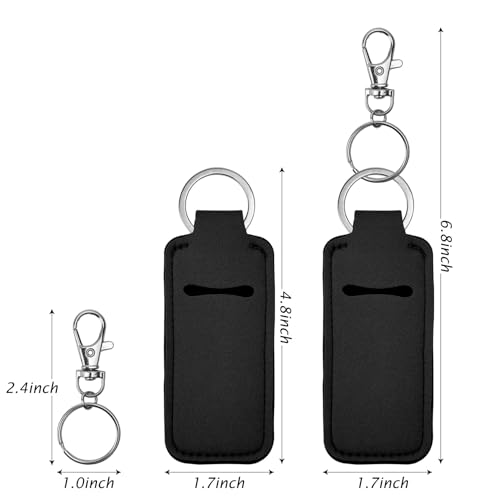 3 Pack Neoprene Chapstick Holder Keychains for Women Lip Balm