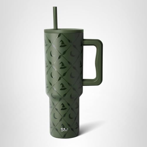 Simple Modern Halloween 40 oz Trek Tumbler with Handle and Straw Lid | Cup Holder Friendly Insulated Stainless Steel Travel Mug | Argyle Witch