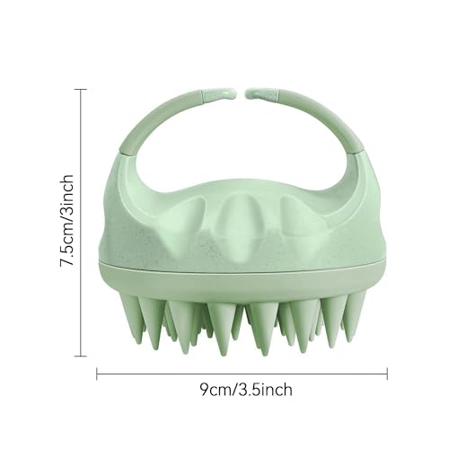 Yamrots Scalp Massager Shampoo Brush, Silicone Scalp Scrubber (Green)