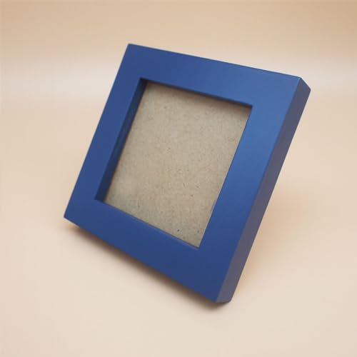 3x3 Picture Frame - Solid Wood Photo Frame for Tabletop or Wall Mount, Blue