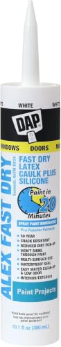 DAP White Caulk 10.1 oz (Pack of 12) - Durable, Flexible & Paintable