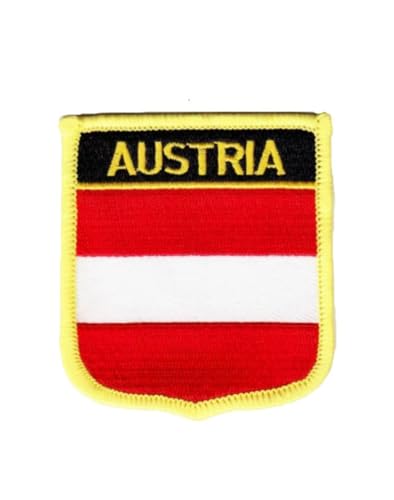 Austria Flag Patch - Iron On or Sew On Embroidered 2.76x2.36 in