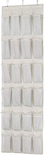 Amazon Basics 24-Pocket Over-the-Door Shoe Organizer, Light Grey