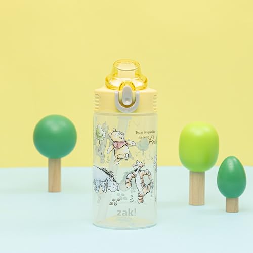 Zak Designs Winnie the Pooh 16oz Kids Water Bottle - Leak-Proof, BPA Free, Dishwasher Safe