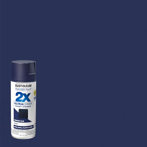 Rust-Oleum Painter's Touch 2X Ultra Cover Spray Paint, Satin Midnight Blue, 12 oz (Pack of 4)