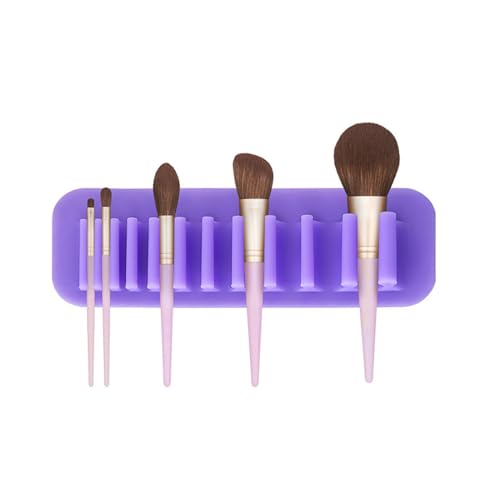 Wall-Mounted Makeup Brush Organizer Silicone Storage Rack for Cosmetics