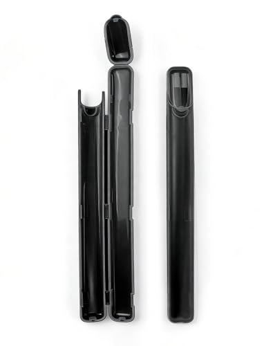 Lexaoyoo 2-Pack Side Opening Chopsticks Storage Case - Black Food-Safe Utensil Holder